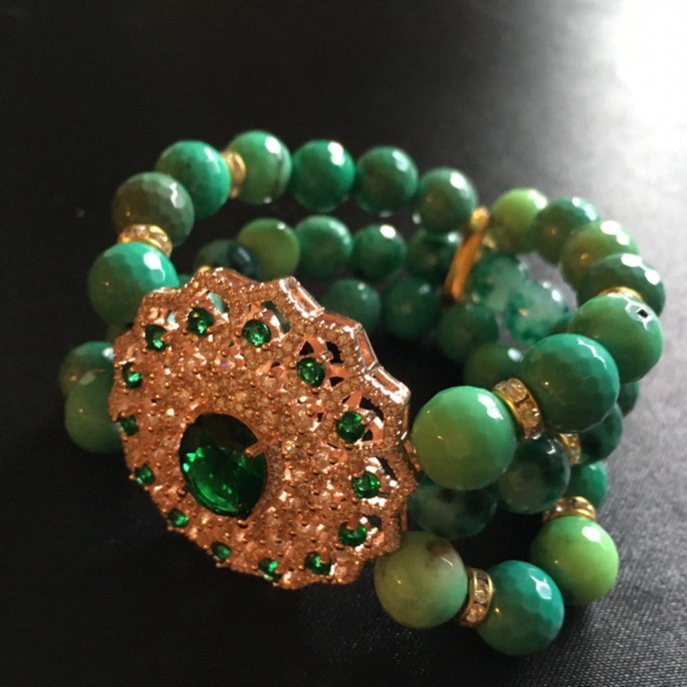Green chrysoprase bracelet